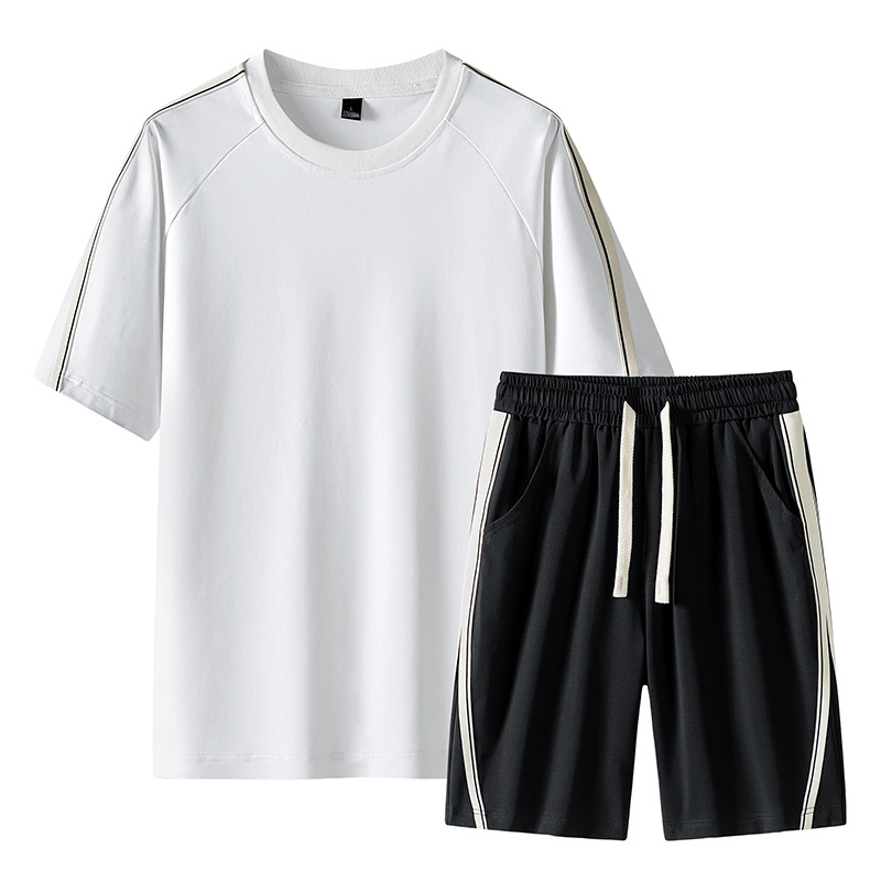 Vêtements pour hommes Combinaison de sport transfrontalière pour hommes cet été nouveau t-shirt décontracté à manches courtes short à séchage rapide ensemble de sport deux pièces_voghion.com