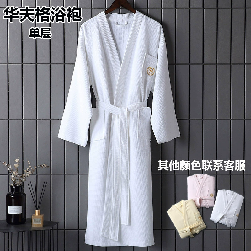 Cotton velvet bathrobe