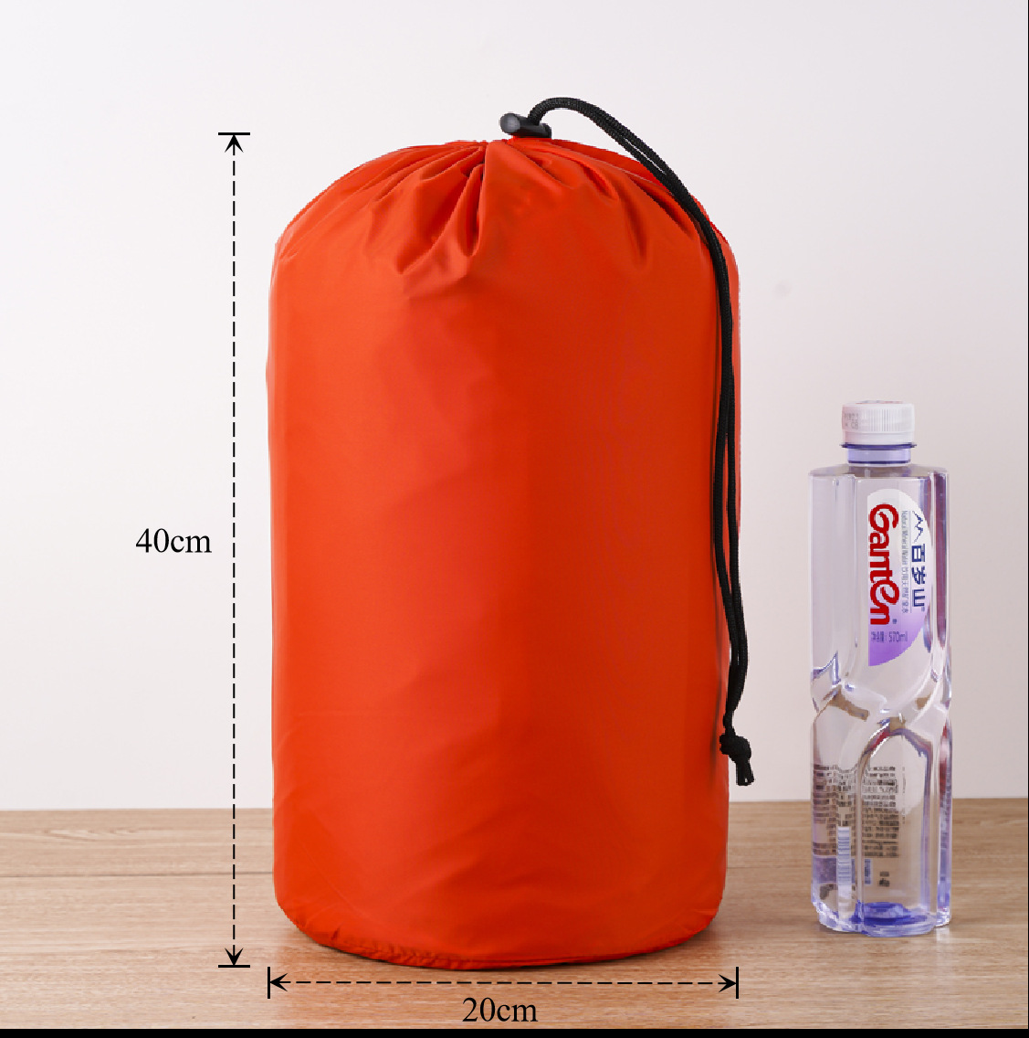 Bolsa de cuerda de nylon impermeable cilíndrica de plumón para ropa doméstica de poliéster bolsa de almacenamiento bolsa de embalaje bolsillo de paquete de contracción image 14