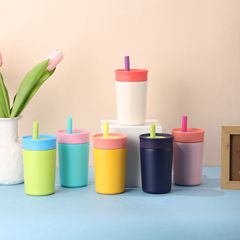 国境を越えて人気のあるowala同金12オンスコーヒーカップ高颜値シリコンストローカップステンレス保温カップカップコップ