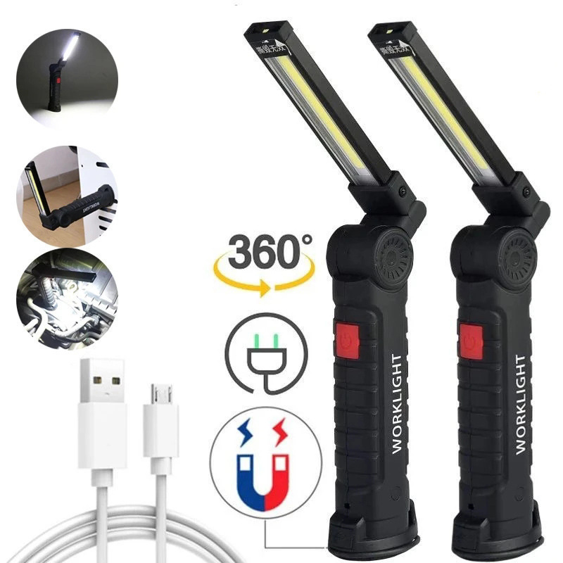 LED ワークライト折りたたみ充電式 cob 多機能マグネットテントライト屋外懐中電灯車の検査ライト修理|undefined