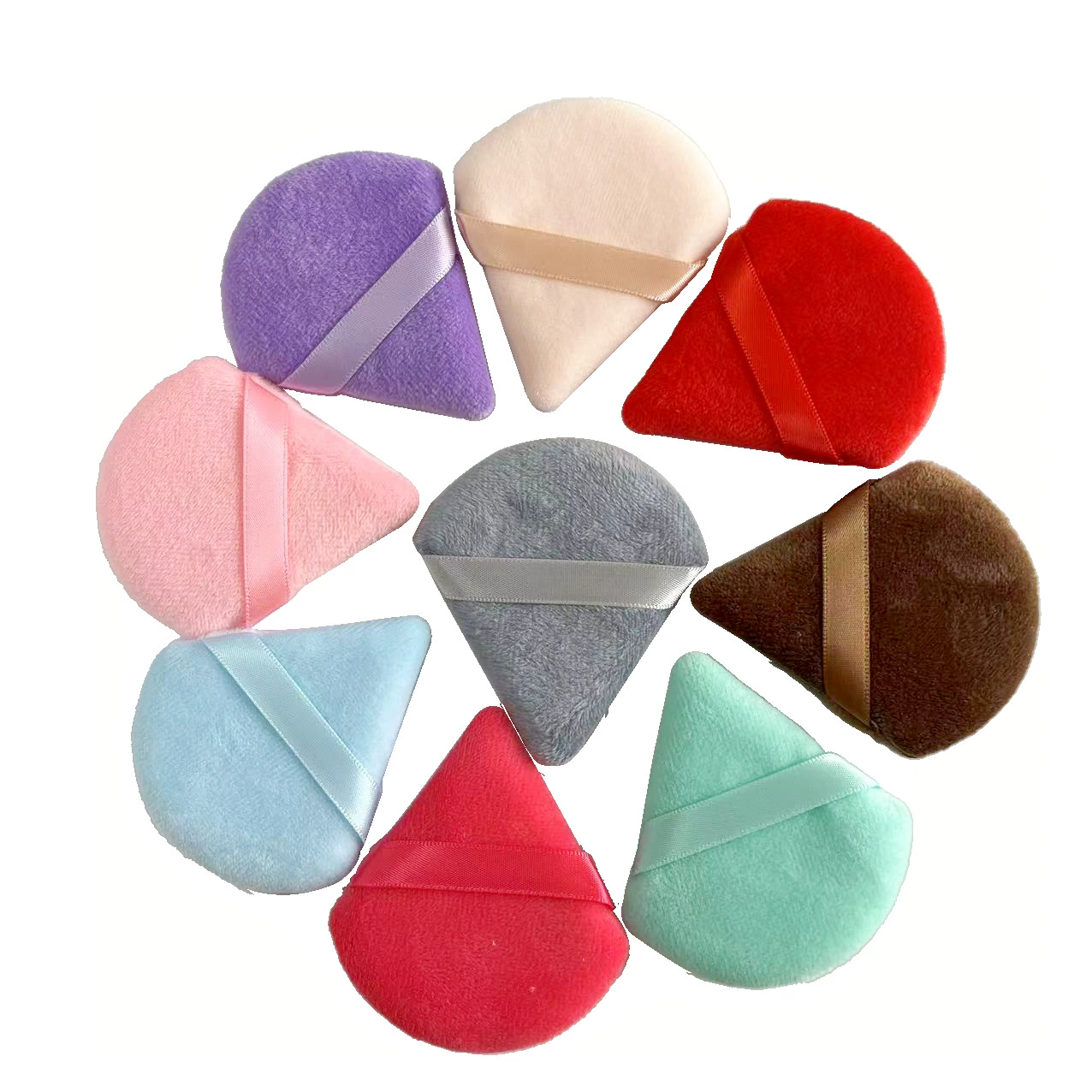 Triangular Makeup Sponge, double-sided soft powder puff, 70×65×10 mm, cotton