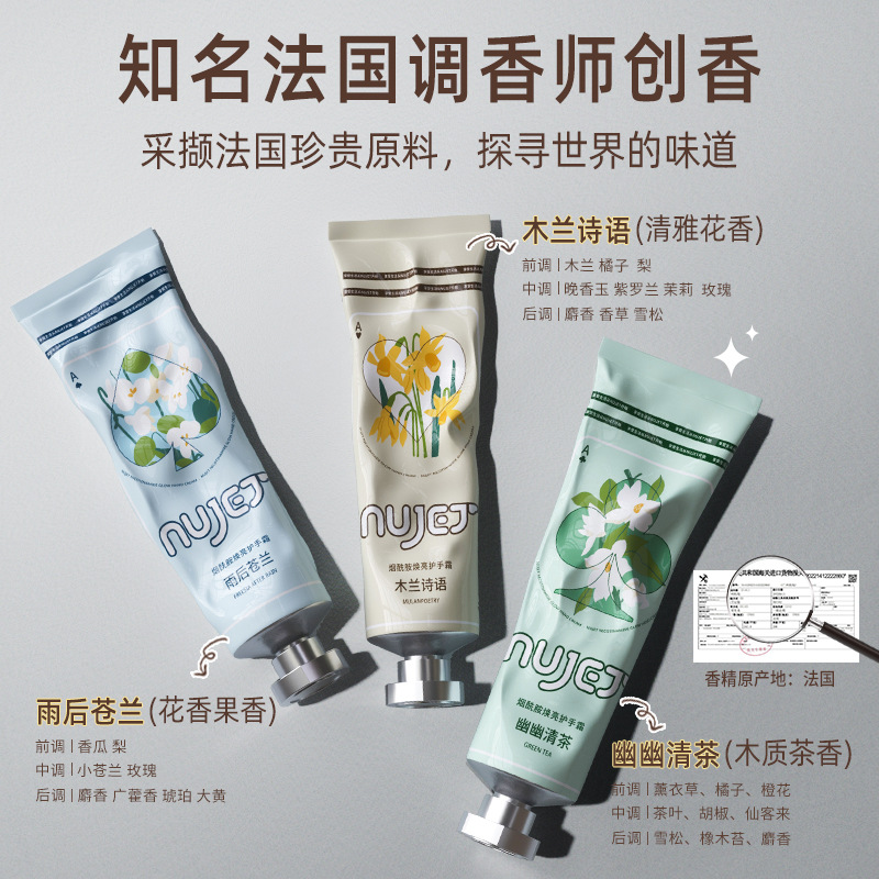 Niacinamide Fragrance Hand Cream for Hydration, Moisturizing, and Replenishing - High-End Gift Set with Small Size, Dry-Crack Preventing Hand Cream, Wholesale