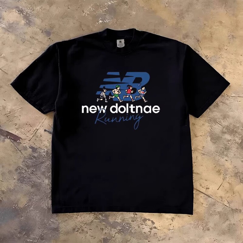 [High-Quality Men's Clothing] Pure Cotton Short-Sleeved T-Shirt, Versatile, Loose, Minimalist Print, Creative Design, Trendy Brand Top