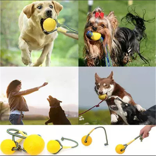 Dog toys, training dog EVA floating, bite-resistant, grinding teeth, pet ball, pull ring, interactive flying disc, rope ball, large dog