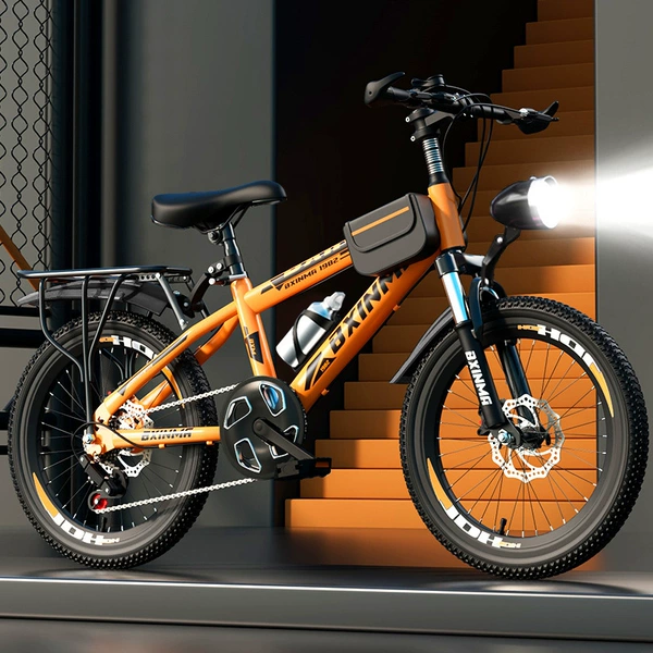 ¤LED light orange/variable speed [disc brake/shock absorption] gift bag/rear seat-18 inches 6-9 years old 120-140+