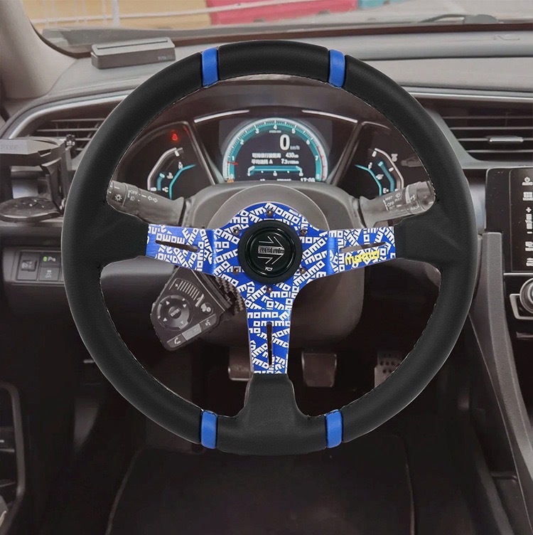 14inch Tuya matte finish modified steering wheel, universal racing modification titanium steering wheel, suitable for Fit, Civic, and Beidouxing