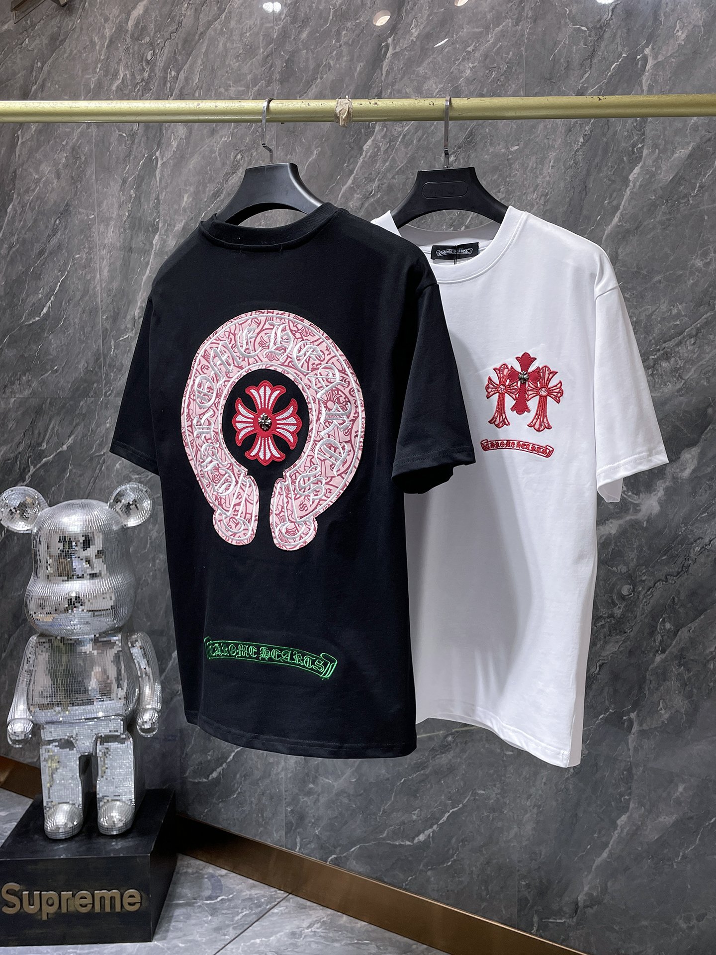 Chrome Hearts üslubunda oğlan və qadın üçün yuyulmuş oversize köynək