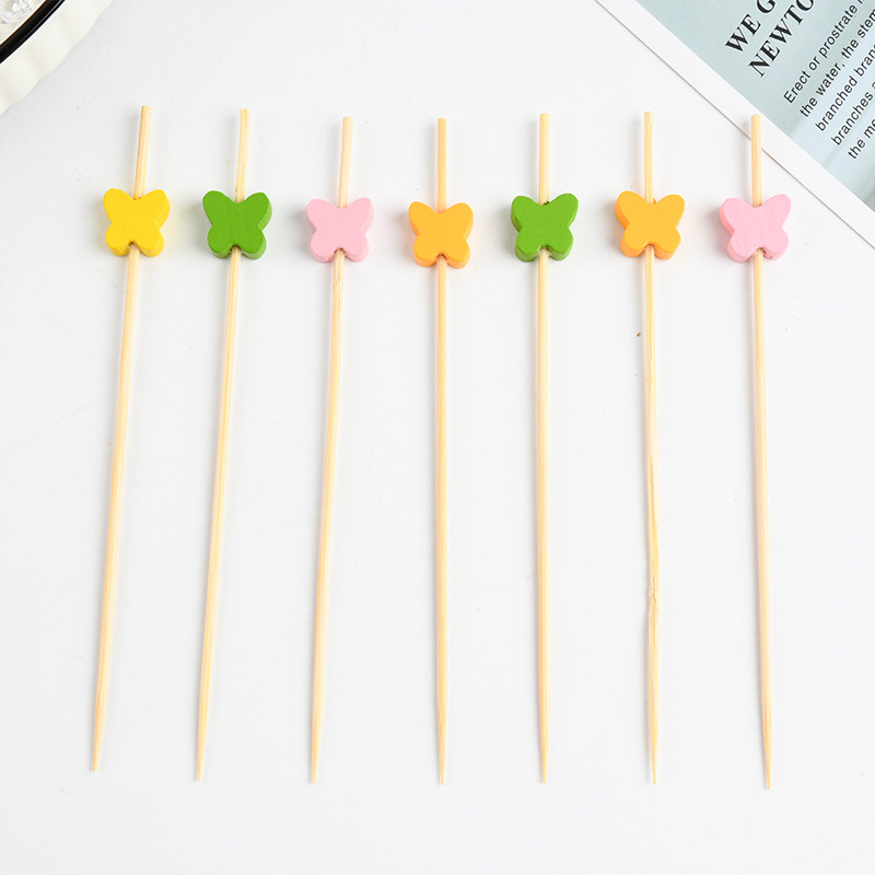 Mariposa creativa al por mayor etiqueta de fruta desechable etiqueta de cóctel etiqueta de bocadillos horquilla de pastel etiqueta de sándwich etiqueta de fruta