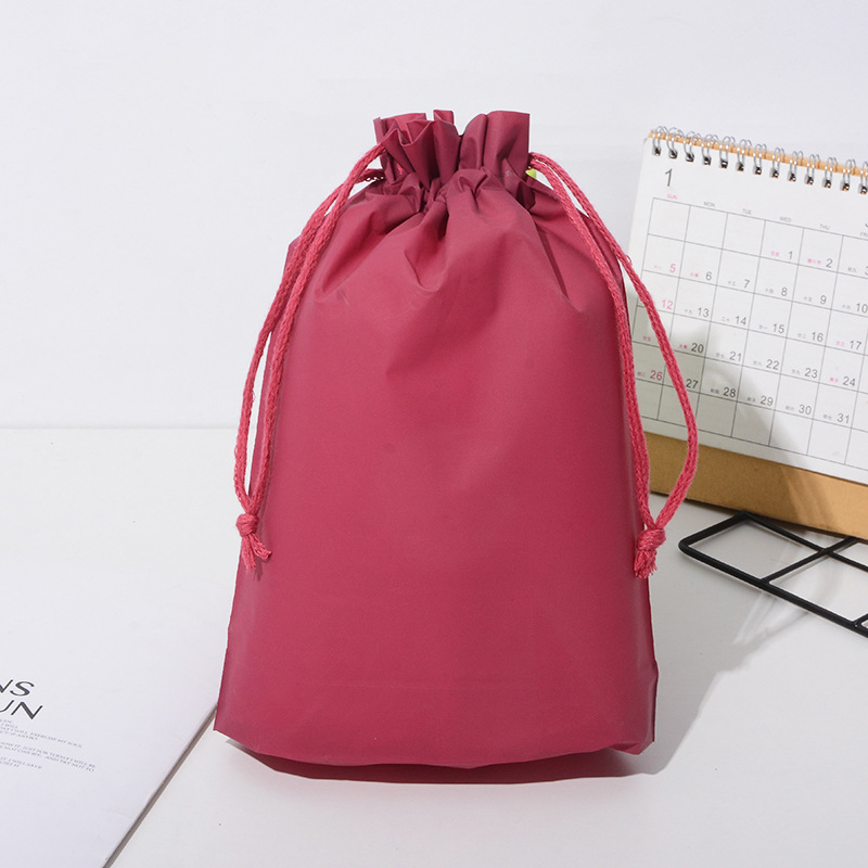 Bolsas con cordón al por mayor, transparentes, esmeriladas, de plástico, para almacenamiento de ropa y zapatos, en stock, bolsas de embalaje impermeables