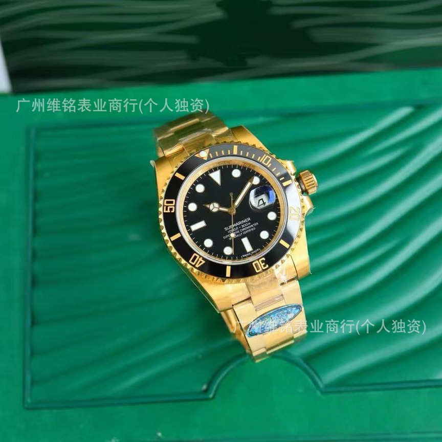 Foreign Trade Cross-Border C Factory Green Water Ghost Watch Fully Automatic Mechanical Watch Black Water Ghost Men's Stainless Steel Strap Luminous Calendar