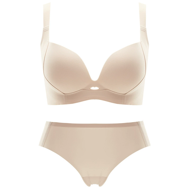 Thin supporting underwear, demi-season bra, set