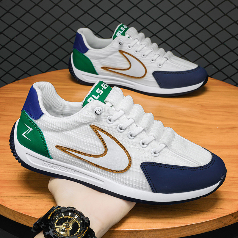 Zapatos de los hombres de verano nuevo transpirable zapatos blancos con cordones zapatillas casuales jóvenes corriendo zapatos de argán