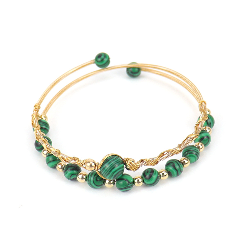 Fashion Geometric Copper Plating Natural Stone Bangle 1 Piece