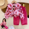 Girls shirt spring clothes 2023 new pattern girl Children's clothing Doll collar Western style Long sleeve jacket children shirt 22001