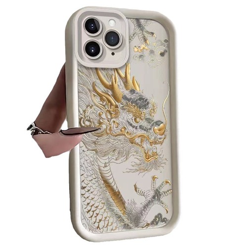 Chinese Dragon for Apple 14 Pro National Trend 15 Pro Max Phone Case Creative 13/12 Cool 11/X Anti-Slip