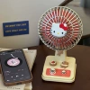 Brushless motor 1800 mA* yellow literary desktop small fan + kitty resin sticker