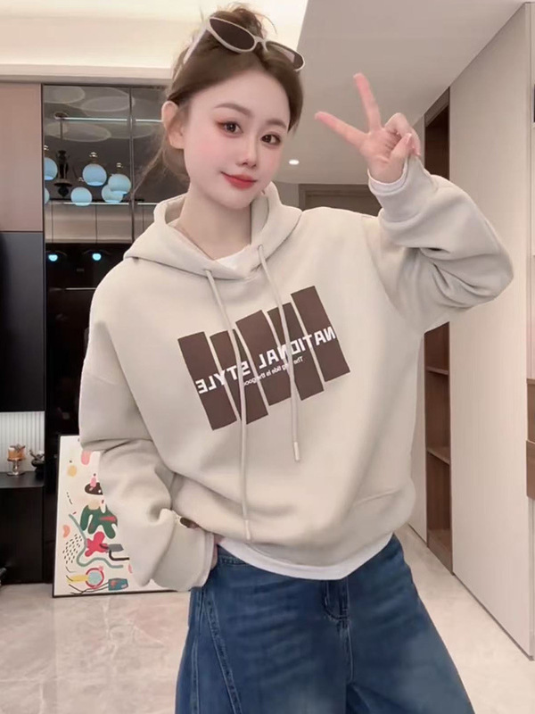 连帽卫衣外套女短款秋冬季2025新款韩系高级感洋气加厚小个子上衣|undefined