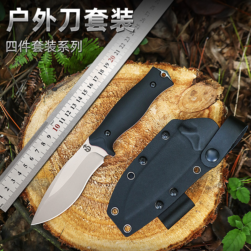 户外野营多用刀具套装G10手柄小刀高硬度D2钢折刀便携带K鞘直刀