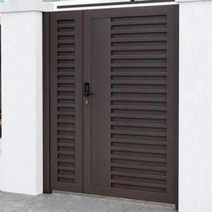 Aluminum Alloy Courtyard Door, Villa Entrance Garden Door, Stainless Steel Outdoor Courtyard Door, Iron Single and Double Opening Louvered Door