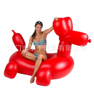 Manufacturer Customized Inflatable Dog Floating Row Pvc Haha Dog ​​Mount Water Inflatable Animal Red Dog Inflatable Floating Bed