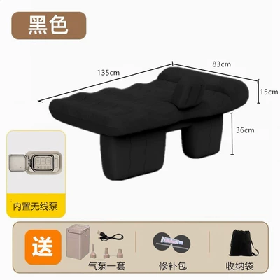 Suv Car Travel Bed Back | Vehicle-mounted inflatable bed - special-for-three-seats-in-the-back-seat-double-built-in-pump-automatic-inflatable-bed-black