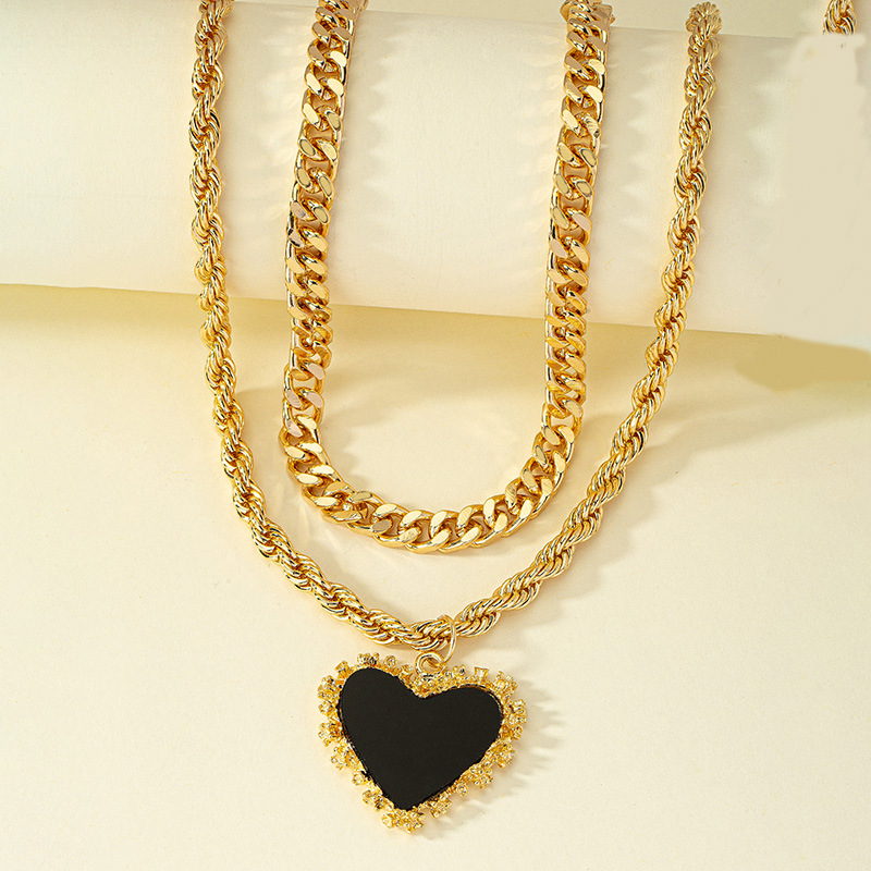 Retro Heart Shape Alloy Patchwork Women's Pendant Necklace display picture 1