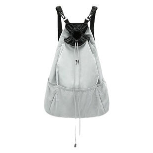 Three-dimensional Offset Printing Space Grey Nylon Lightweight Large Capacity Korean Coco Original Women's Bag Niche Trendy Mesh Backpack