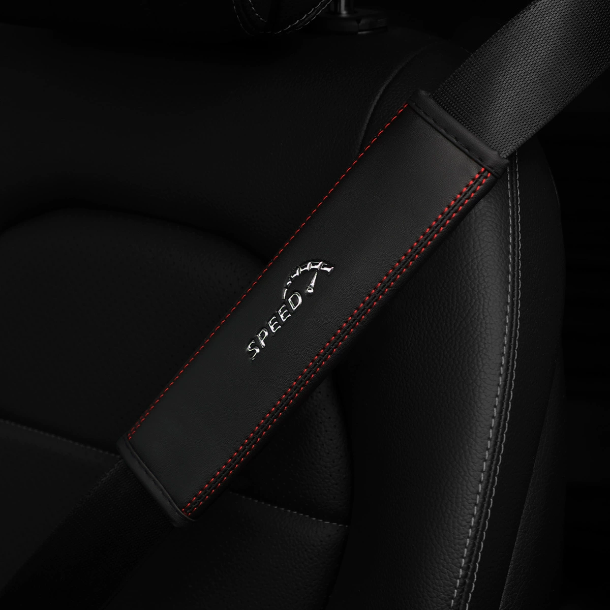 Автомобильный кожаный ремень безопасности наплечный чехол для бампера SPEED блестящие слова PU комфорт в руке автомобильные принадлежности