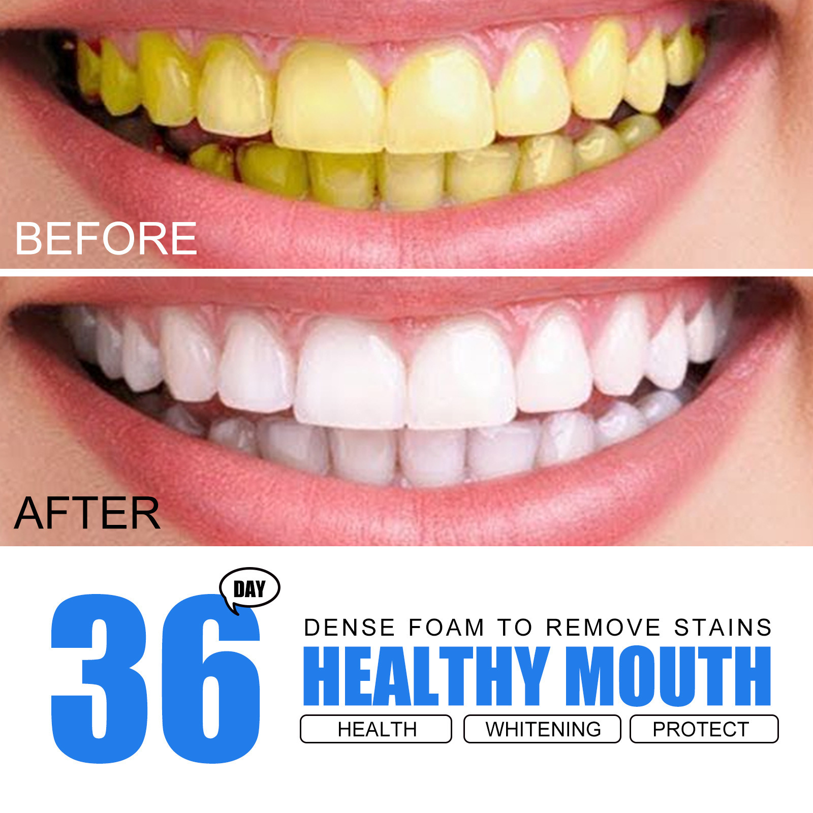 Brightening Whitening Mousse Tooth Cleansing for Yellow Dental Stains, Beautifying Teeth and Refreshing Breath_voghion.com
