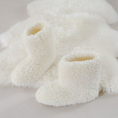 Japanese INS cute girl winter home pure wool warm plush high-top Scandinavian floor wool shoes