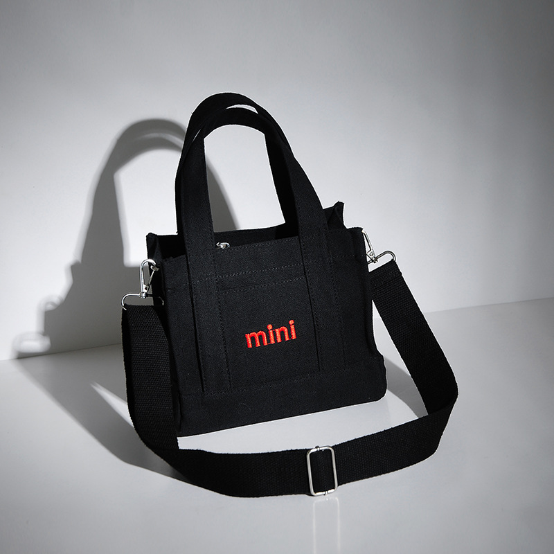 Contraste de color mini letra ins lienzo bolso de hombro bolso de mano bolsa de almacenamiento fresco todo partido 2021 bolso de lona de moda