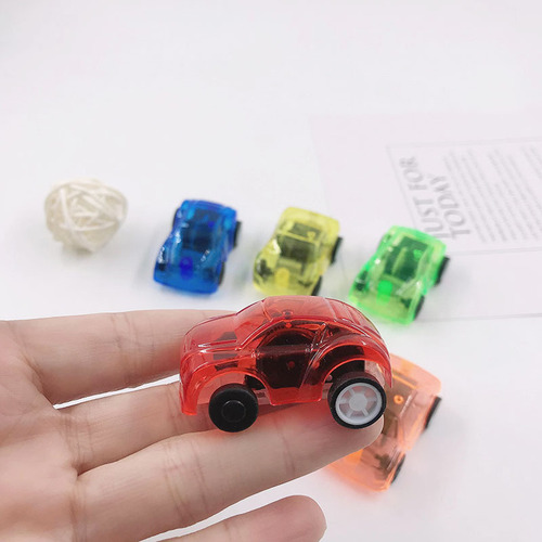 Candy color mini transparent pull-back car coasting car cartoon pull-back car gashapon small toy wholesale
