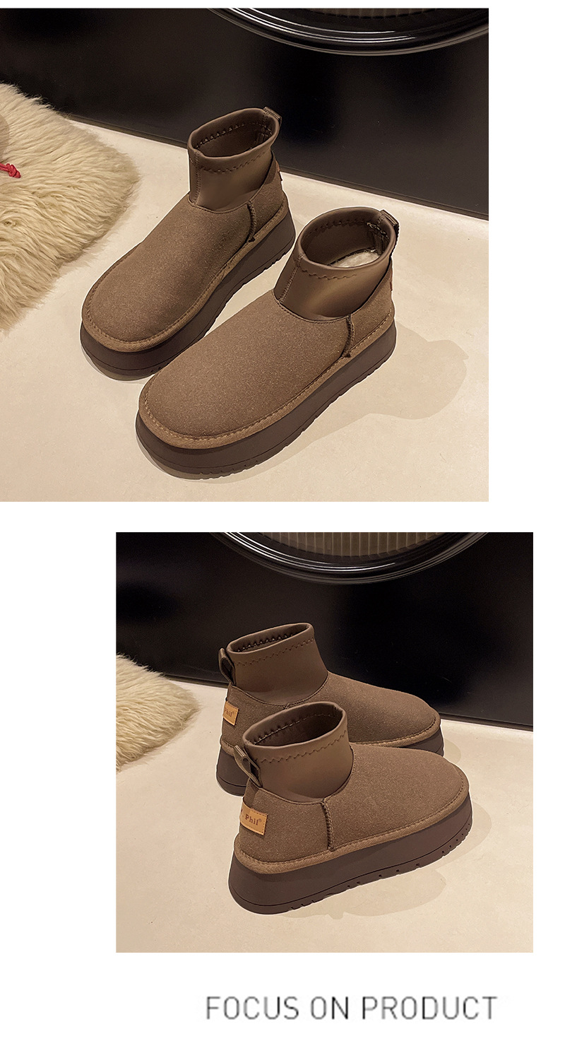 Scarpe da neve fredde del nord-est con suola spessa per le donne nell'inverno 2024, con pile aggiunto, impermeabili ispessite, antiscivolo e_voghion.com