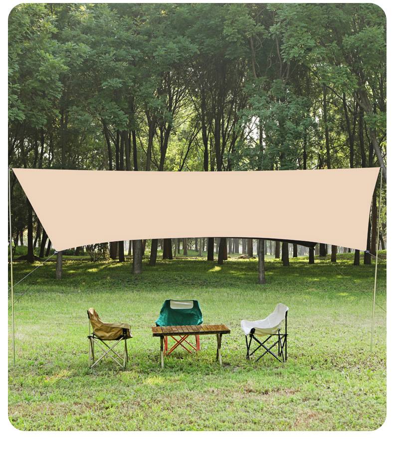 Butterfly-shaped outdoor octagonal black-coated canopy, camping canopy tent, portable sunshade curtain, canopy tent wholesale