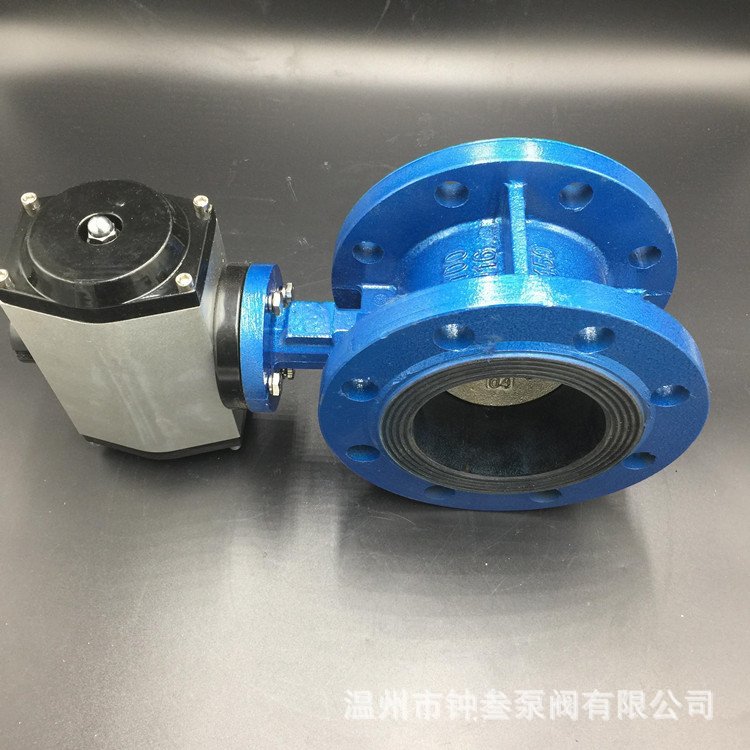 气动法兰蝶阀 D641XP-16Q 球墨铸铁软密封蝶阀 污水空气开关阀门