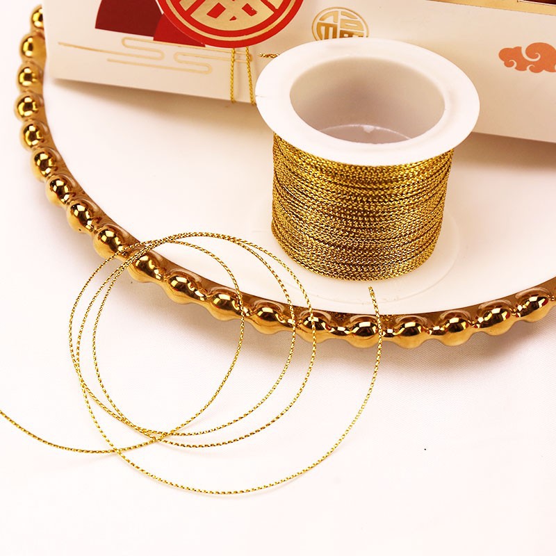 金色银色吊牌绳金丝线 手工制作礼盒DIY装饰金银线23米入装饰金线