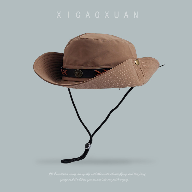 Sombrero de vaquero de gran tamaño occidental desierto oeste de Sichuan viaje americano retro hombre y mujer sombrero de pescador de montaña profundo