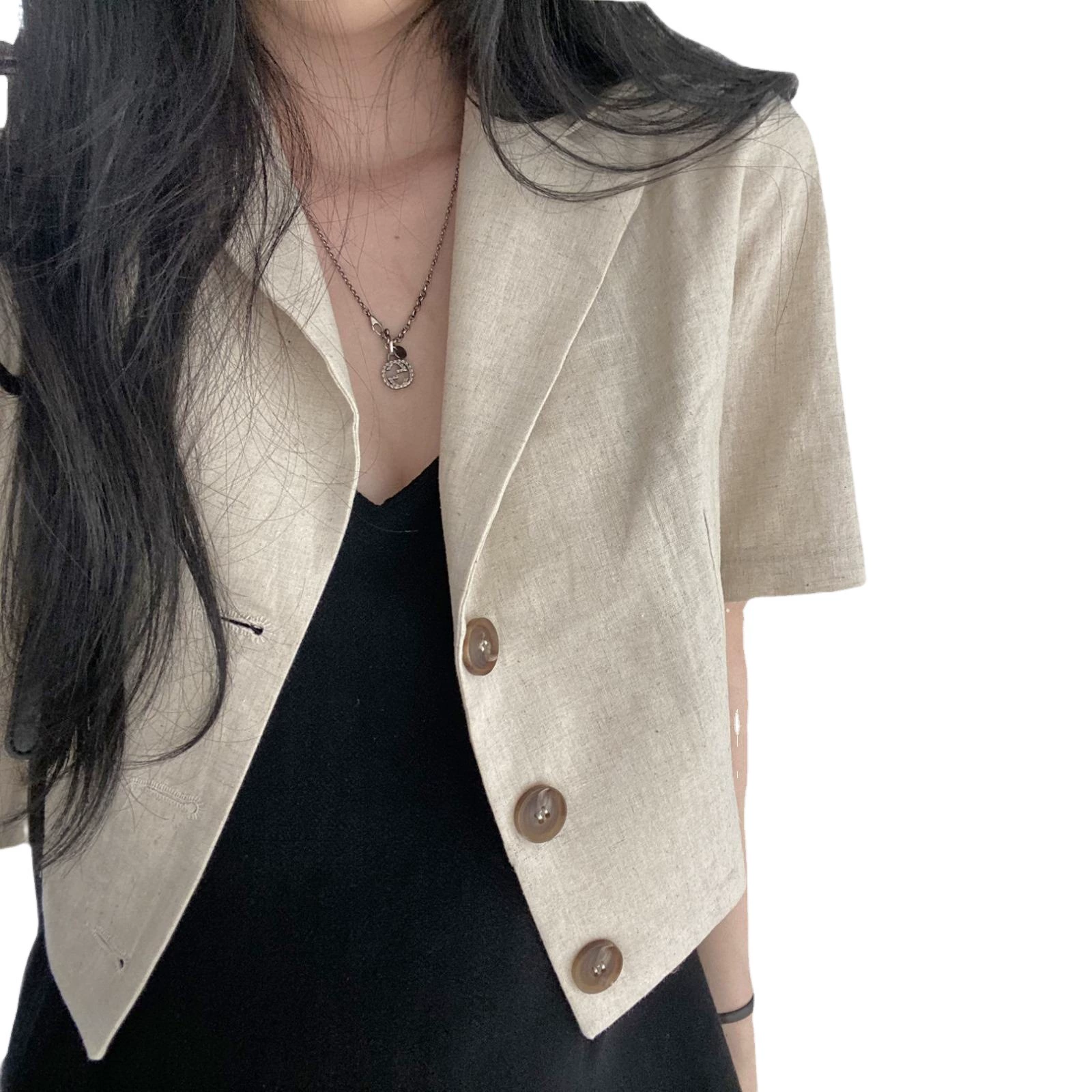 Summer brand thin suit, jacket, with short sleeve
