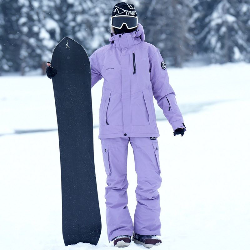 New Ski Suit Men's and Women's suit Waterproof Warm Snowboard Double Board Plain Color Niche Ski Clothing Equipment