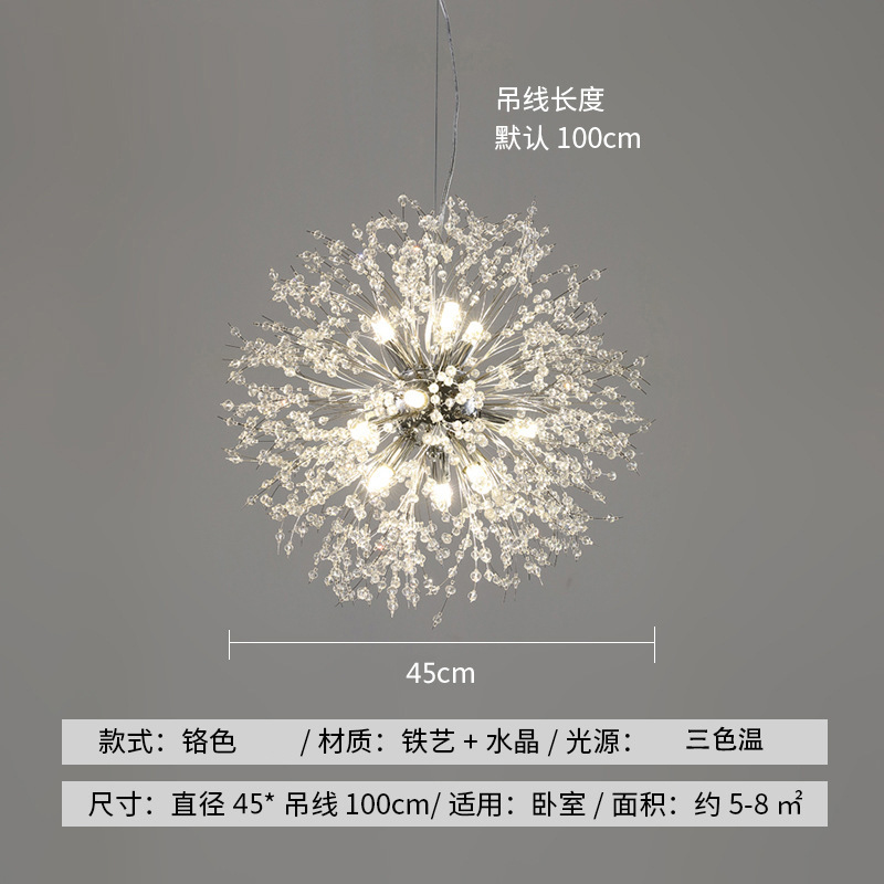 Lámpara de Araña de Diente de León, Moderna y Minimalista, para Dormitorio, Comedor, Tienda de Ropa, Lámpara de Cristal, Iluminación de Moda en Internet