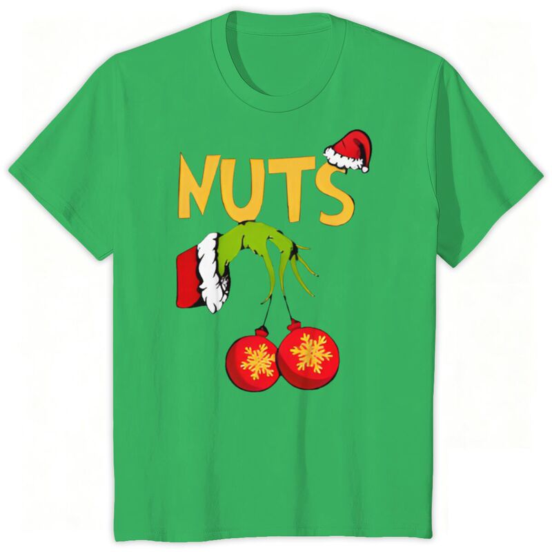 Nuts Christmas Grinch Grinch Green-Haired Monster Cross-Border Hot-Selling Short-Sleeved T-Shirt Casual Loose and Versatile