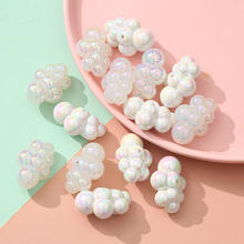 亚克力可爱云朵散珠 diy直孔串珠 手机链钥匙扣渡彩饰品配件批发