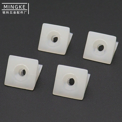 Mingke factory direct supply cabinet 45 degree beveled shelf support back panel buckle plastic small corner code with self-tapping screws