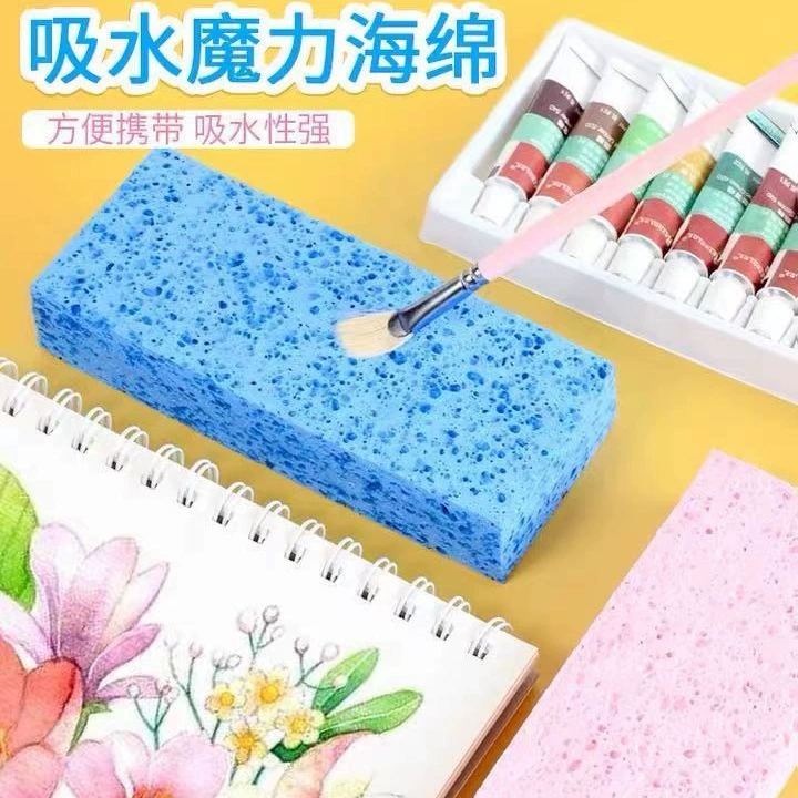 Большая губка для рисования с крупными порами, сильнодействующий впитывающий хлопок для искусства, хлопок для кистей, губка для чистки ванн