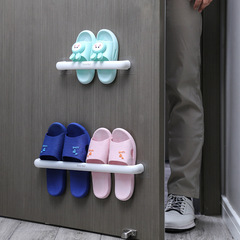 Bathroom Shoe Rack Wall-Mounted Shelf Hanging Shower Shoes Organizer Bathroom Hole-Free Slippers Rack