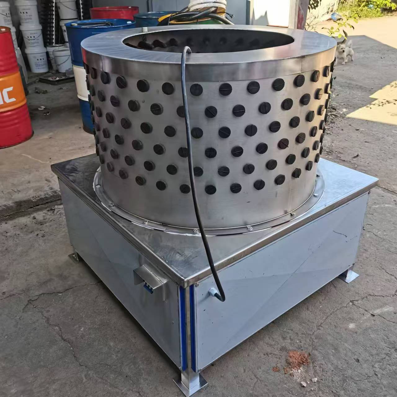 人工倒入半自动羊蹄脱毛机 鲜羊头羊蹄打毛机配套烫毛锅