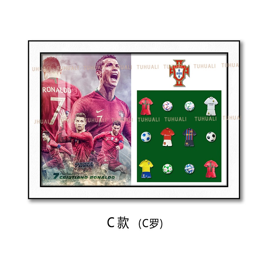 Sala de estar Entrada Niño Fútbol Decoración Pintura C Ronnell Ma Fútbol Estrella Colgante Pintura física tridimensional