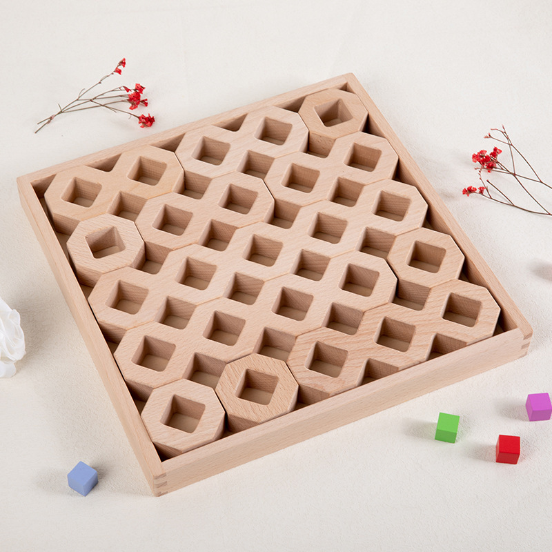 Bloques de construcción de GEMA de pila de haya acrílica transfronteriza educación temprana educativa para niños ensamblando bloques de construcción de dominó creativos