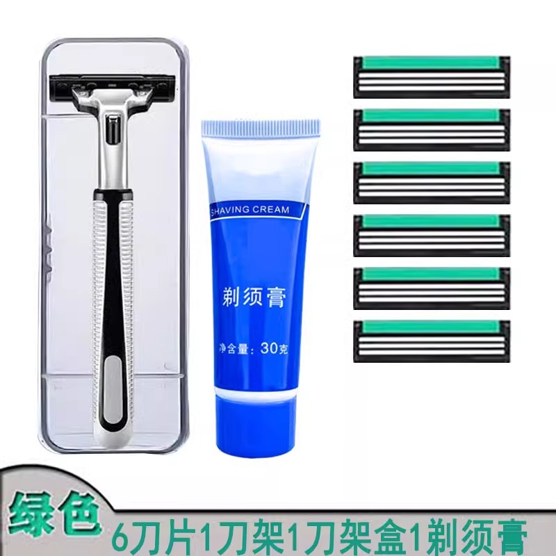 칼날 6개와 칼 홀더 1개 [칼 홀더 상자 + 수염 페이스트 포함]